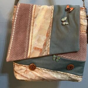 A bag that has been made from fabric.